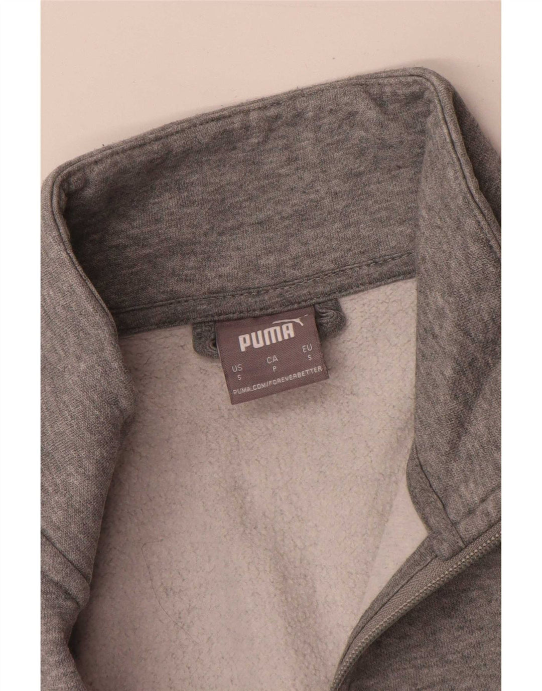 Puma Mens Tracksuit Top Jacket Pequeno Algodão Flecked Cinza