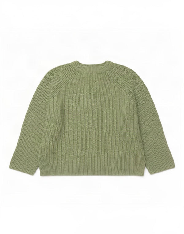 Suéter feminino Marks & Spencer com gola redonda Reino Unido 14 algodão verde médio