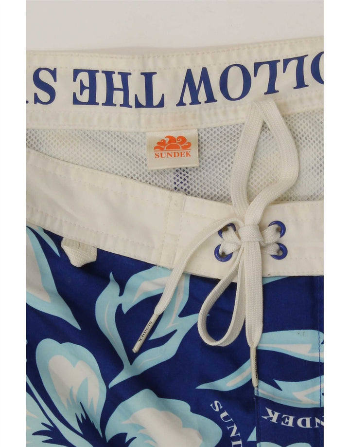 Shorts de natação masculino Sundek pequeno azul floral