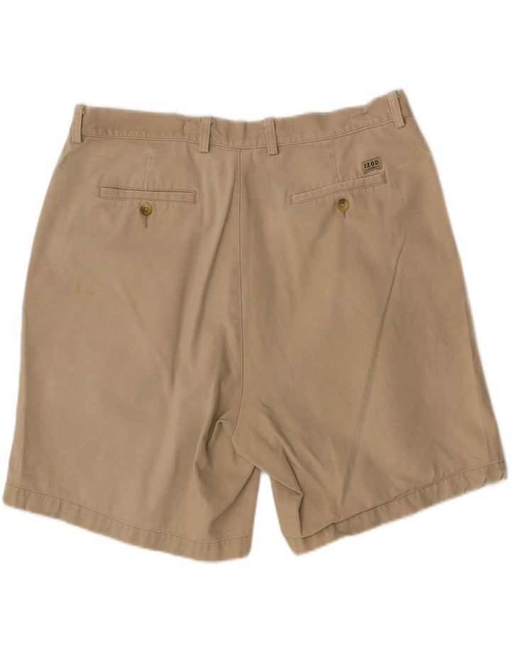 IZOD Mens Pegged Chino Shorts W38 XL Beige Cotton Vintage Izod and Second-Hand Izod from Messina Hembry 