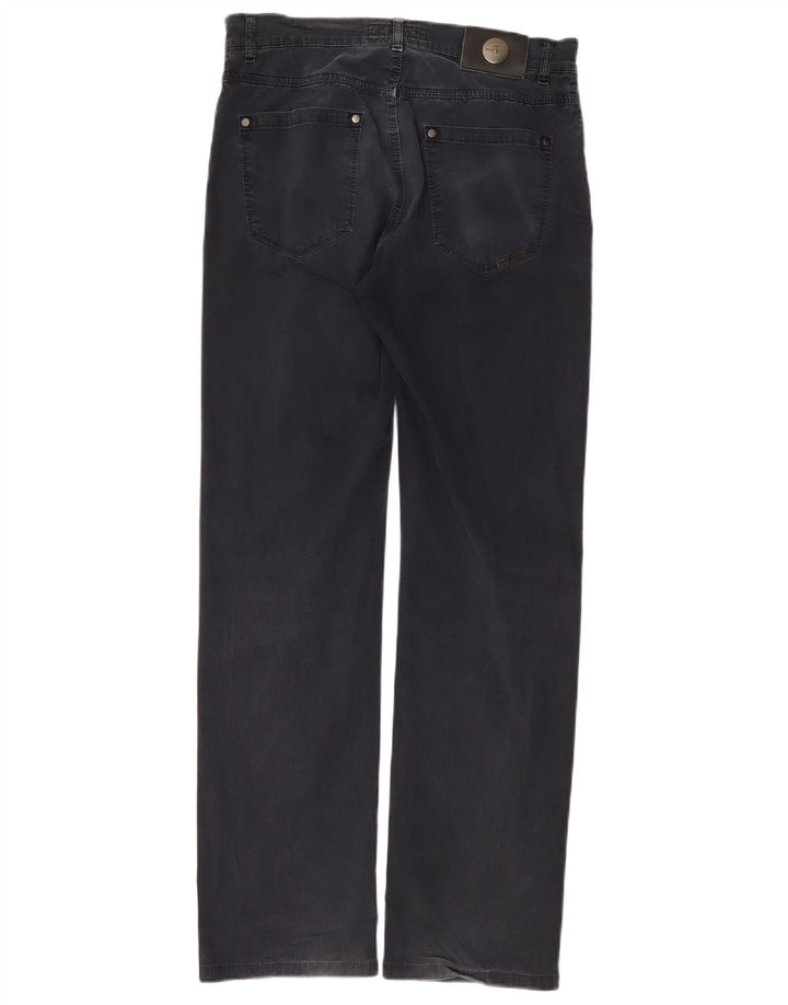 Trussardi Mens Straight Jeans W32 L32 Azul Marinho Algodão