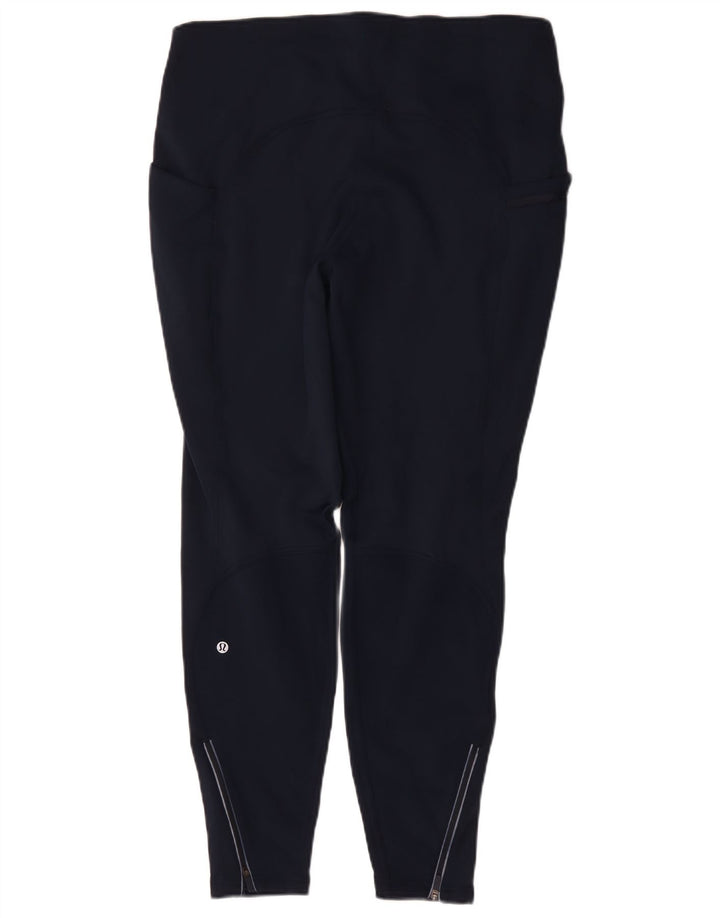 Lululemon Leggings feminino US 14 XL azul marinho poliéster