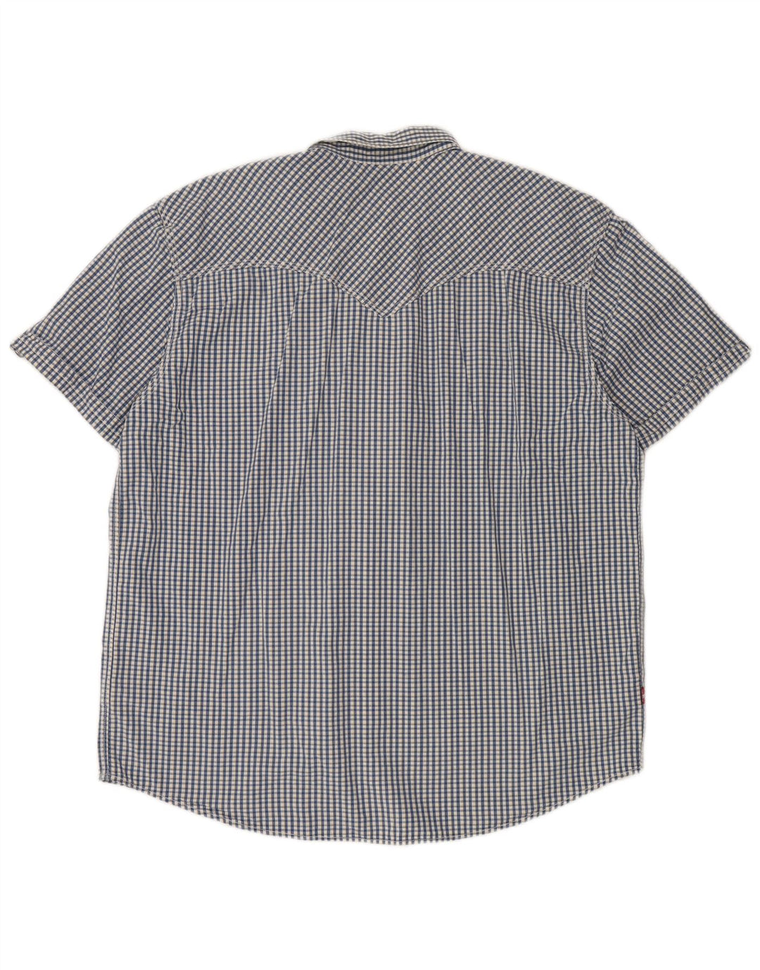Camisa masculina de manga curta de ajuste padrão Levi's 2XL azul xadrez algodão clássico