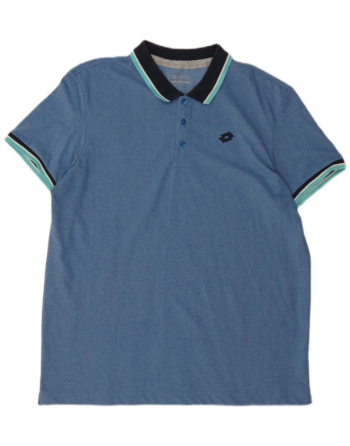 Camisa polo masculina LOTTO 2XL azul colorblock