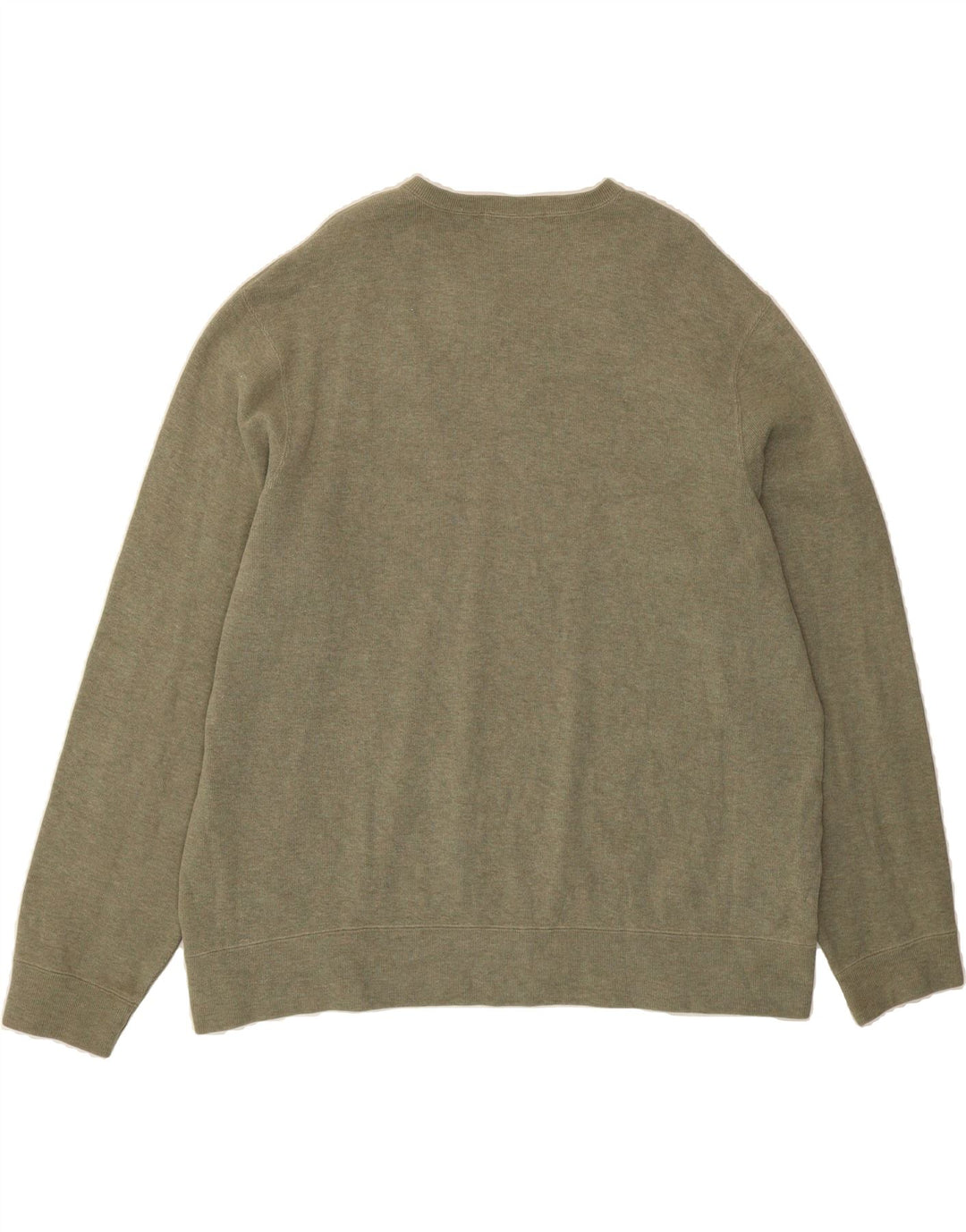 POLO RALPH LAUREN Mens V-Neck Jumper Sweater XL Khaki Cotton Vintage Polo Ralph Lauren and Second-Hand Polo Ralph Lauren from Messina Hembry 