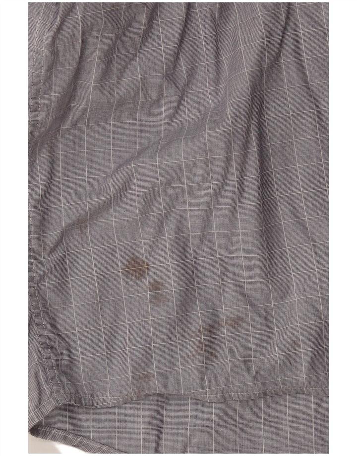 Camisa masculina Lacoste tamanho 42 grande algodão xadrez cinza