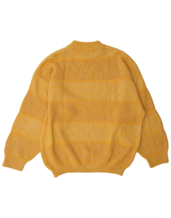 Suéter feminino C&A com gola tartaruga EU 44 XL acrílico listrado amarelo