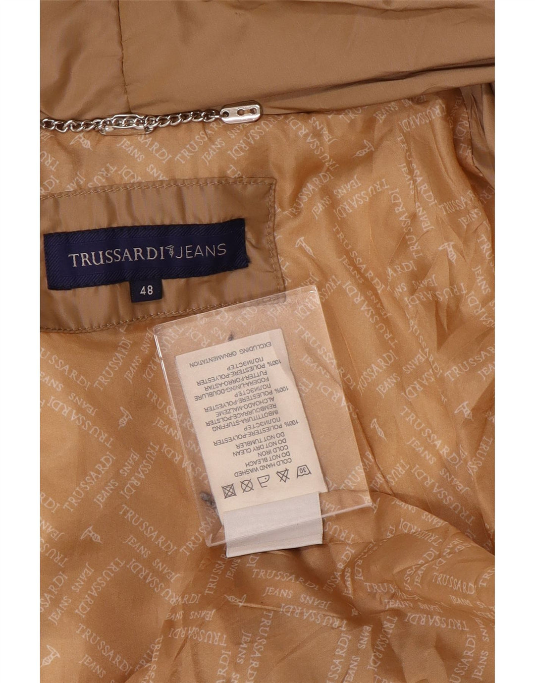 Jaqueta acolchoada feminina TRUSSARDI JEANS IT 48 XL poliéster bege