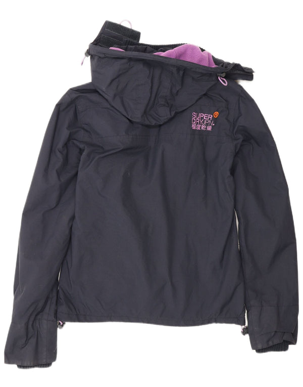 Jaqueta corta-vento feminina Superdry com capuz e blusão UK 6 XS azul marinho