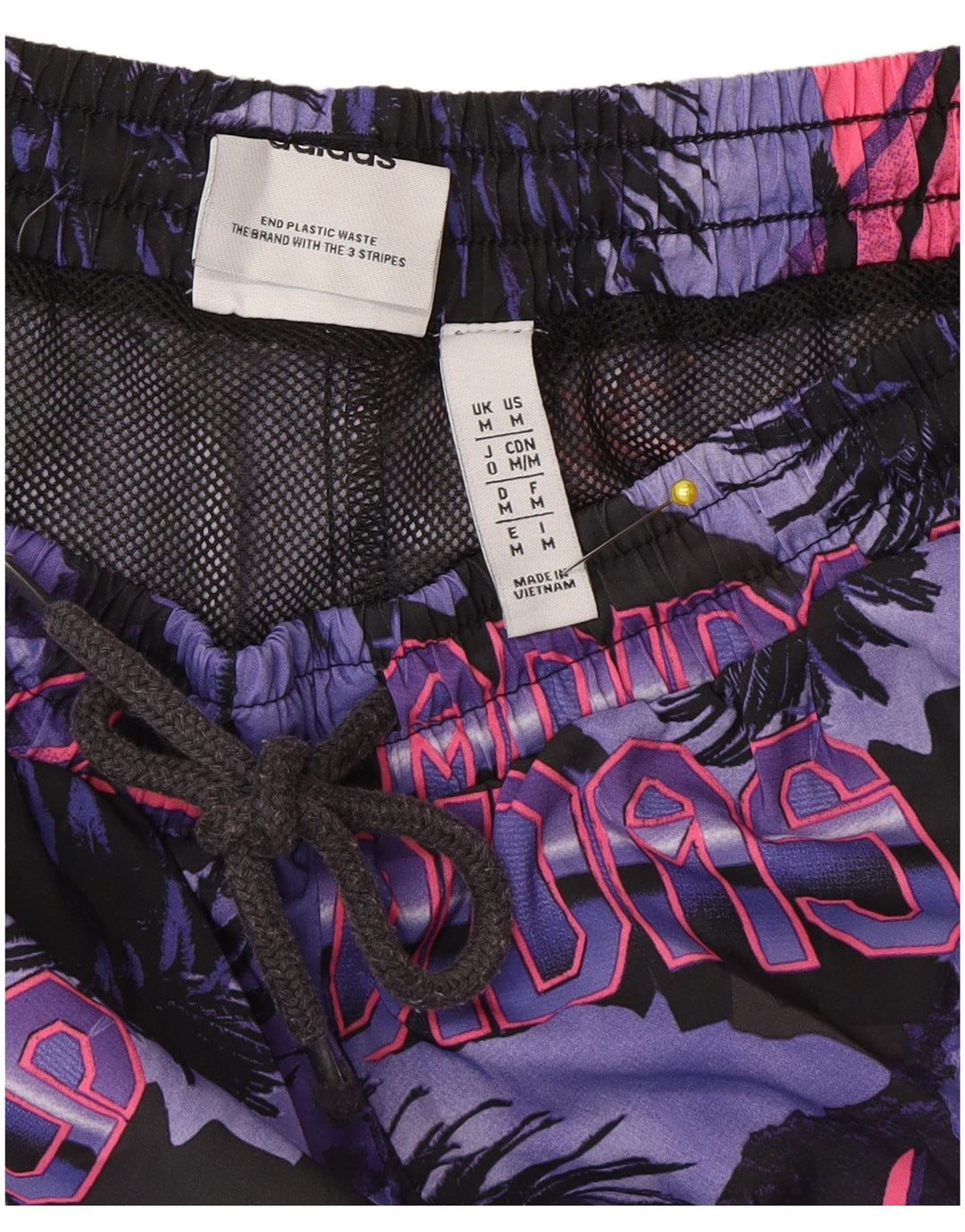 Adidas Mens Graphic Natação Shorts Médio Poliéster Floral Multicolorido