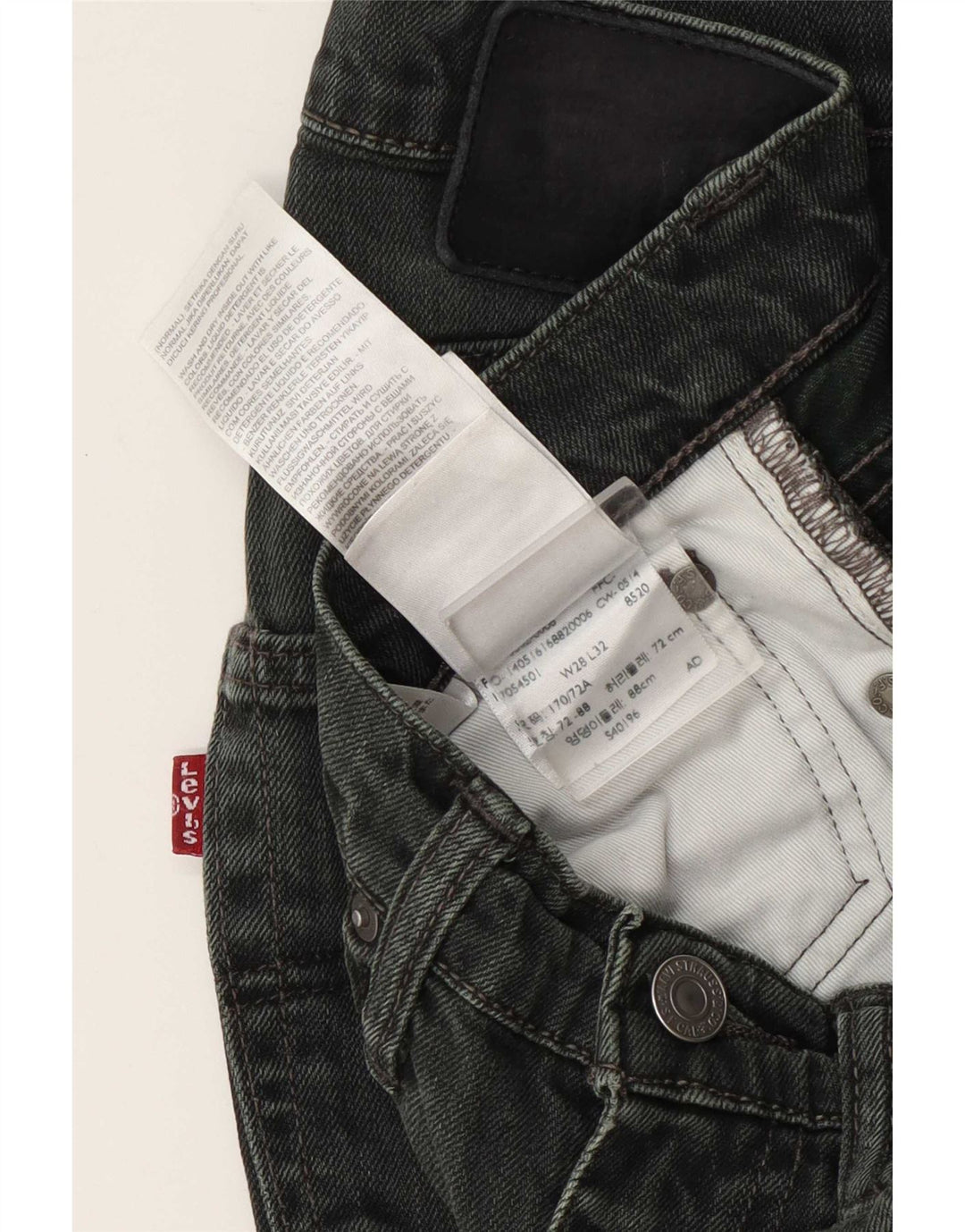 Jeans femininos Levi's Slim W28 L32 algodão verde