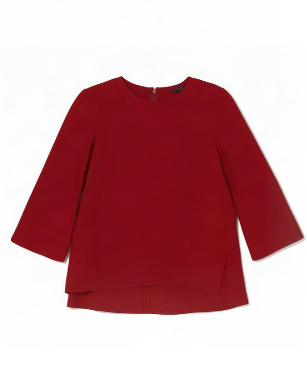 Blusa feminina de manga 3/4 Topshop UK 8 pequena Borgonha