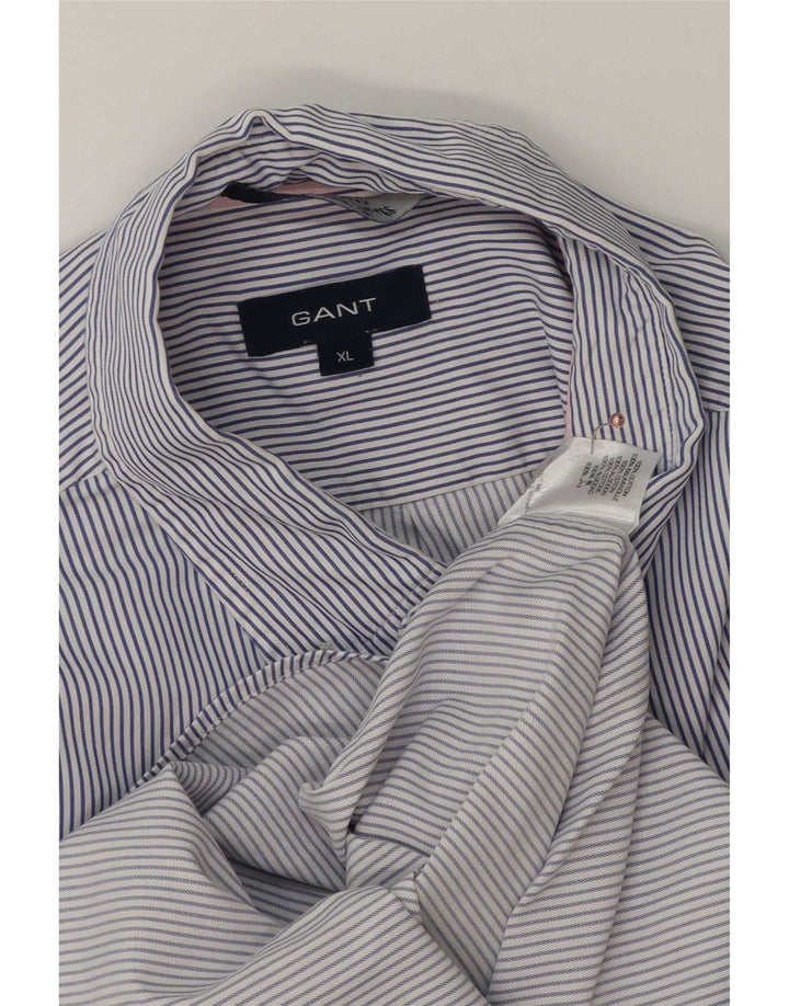 Camisa masculina Gant XL azul risca de giz algodão