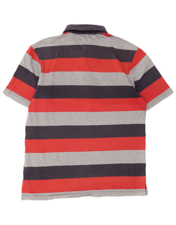 Camisa polo masculina Tommy Hilfiger grande algodão listrado multicolorido