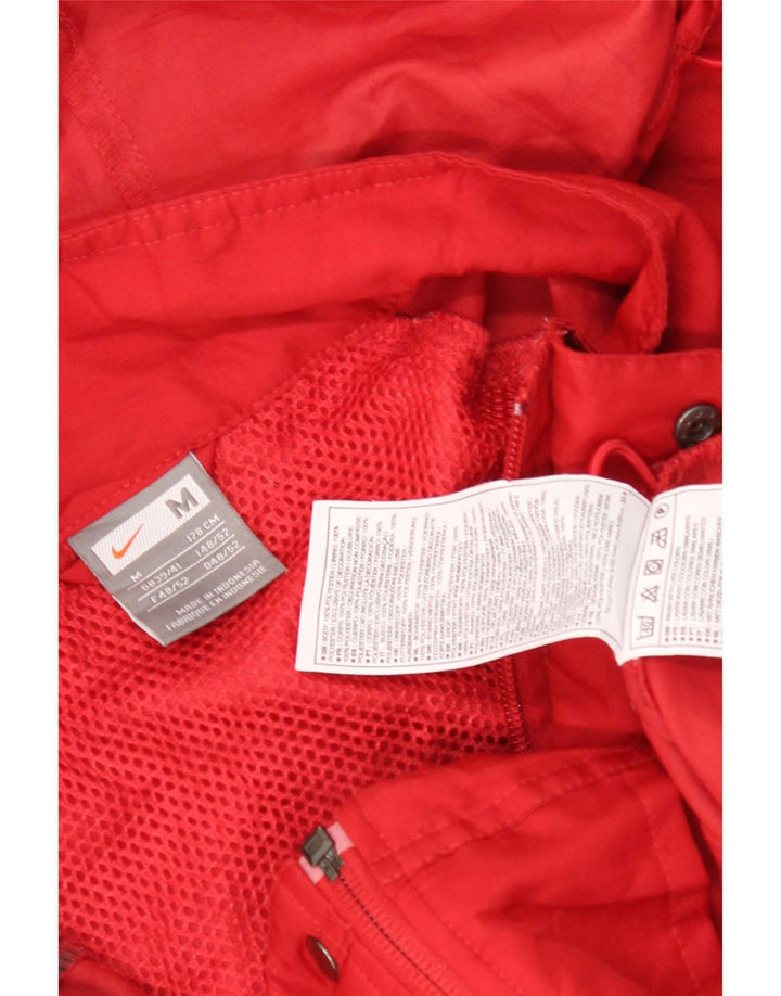Nike masculino moletom com capuz jaqueta superior poliéster colorblock vermelho médio
