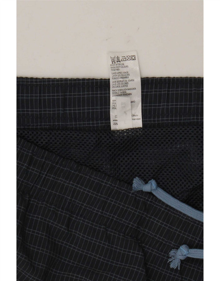 Shorts de natação masculino Marks & Spencer Blue Harbor grande xadrez azul marinho