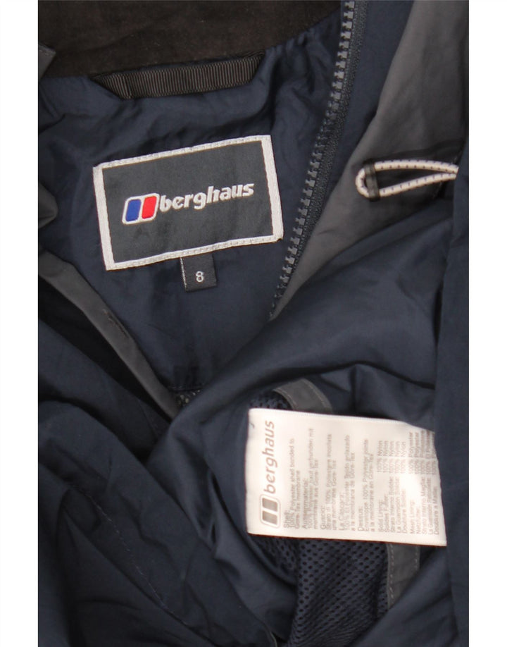 Jaqueta de chuva feminina com capuz Berghaus UK 8 poliéster azul marinho pequeno