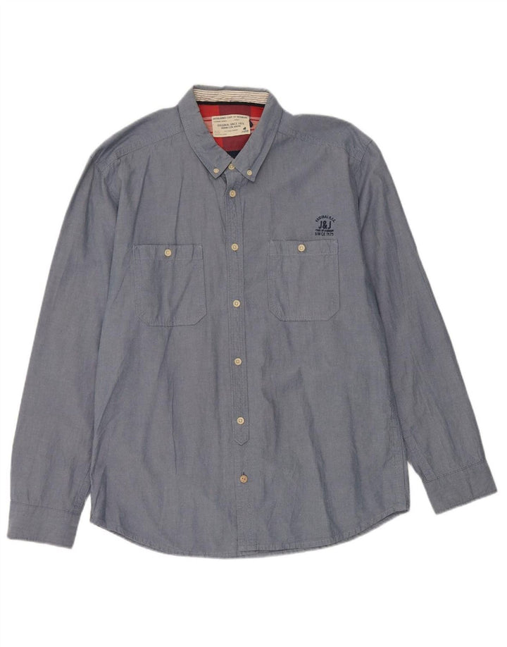 Camisa gráfica masculina JACK & JONES XL algodão azul