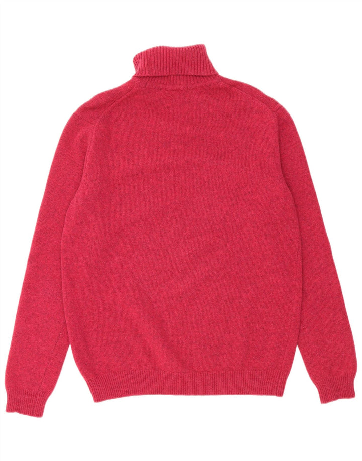 Suéter feminino WoolOvers com gola redonda, tamanho UK 16, grande, rosa, lã nova
