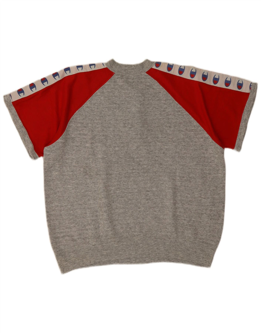 Champion moletom masculino gráfico de manga curta jumper pequeno cinza colorblock