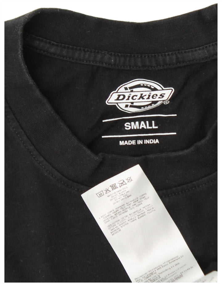 DICKIES Camiseta masculina gráfica gráfica top pequeno algodão preto