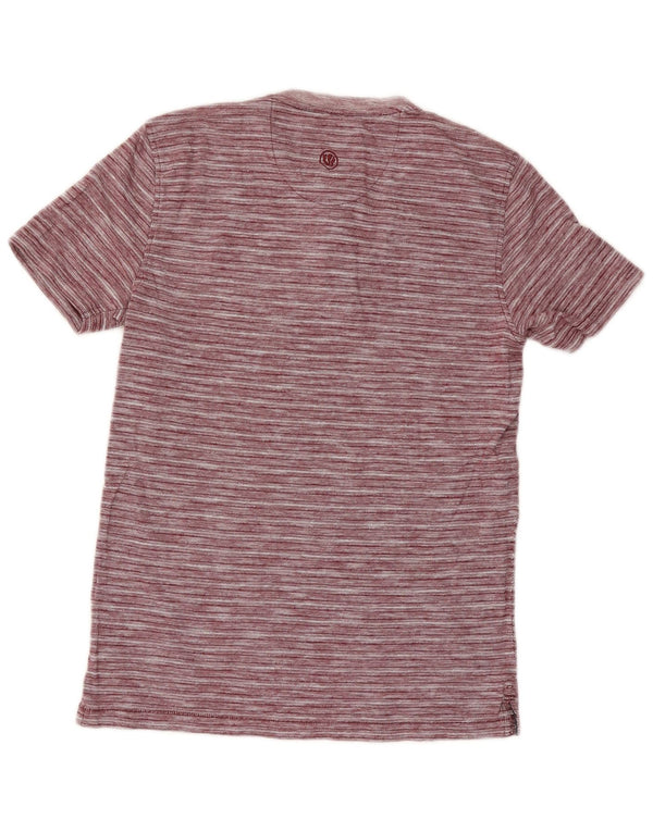 Camiseta masculina Fat Face Top XS risca de giz vermelha