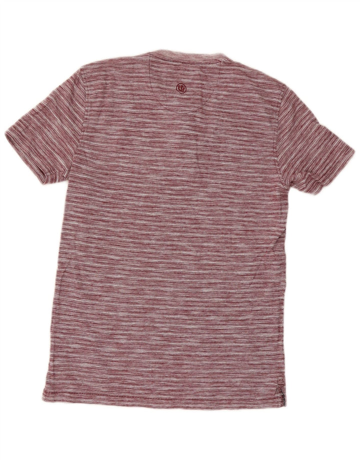 Camiseta masculina Fat Face Top XS risca de giz vermelha