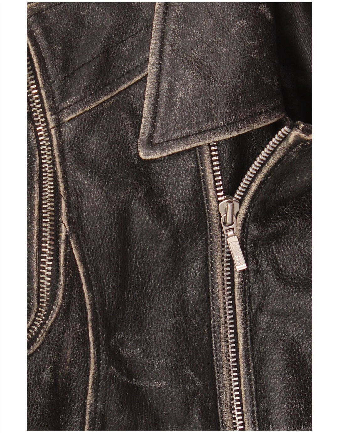 Jaqueta feminina Yuppie de couro curto para motociclista EU 38 couro preto médio