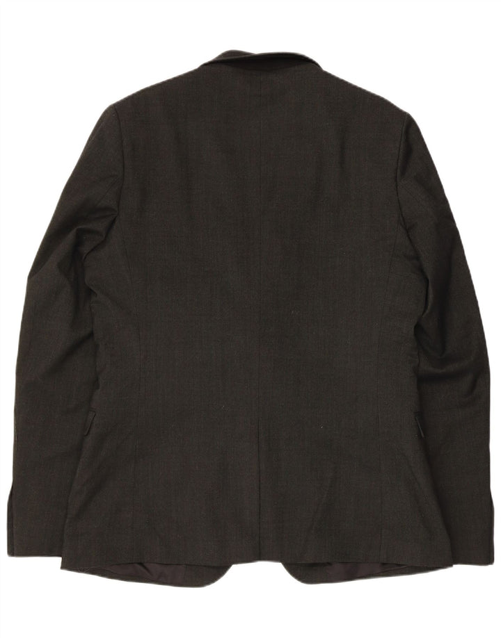 Jaqueta blazer masculina de 2 botões Ben Sherman IT 42 XL lã preta