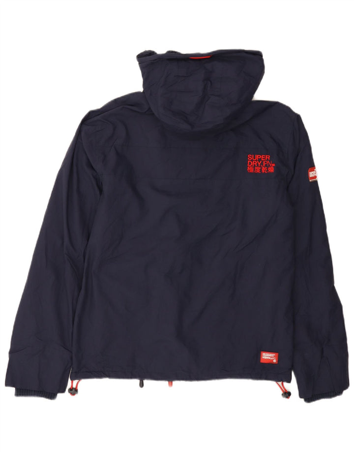 Jaqueta corta-vento gráfica feminina Superdry Reino Unido 14 médio azul marinho
