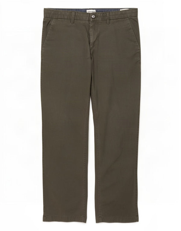 Calças Chino retas masculinas Timberland W34 L32 algodão cinza