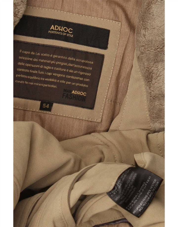 Jaqueta masculina acolchoada com capuz Adhoc IT 54 2XL poliéster bege