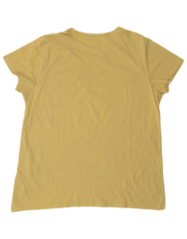Camiseta feminina gráfica LEVI'S UK 18 XL algodão amarelo