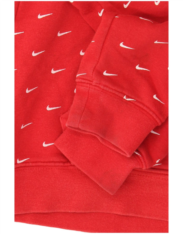 Jumper com capuz Nike Boys 6-7 anos algodão vermelho