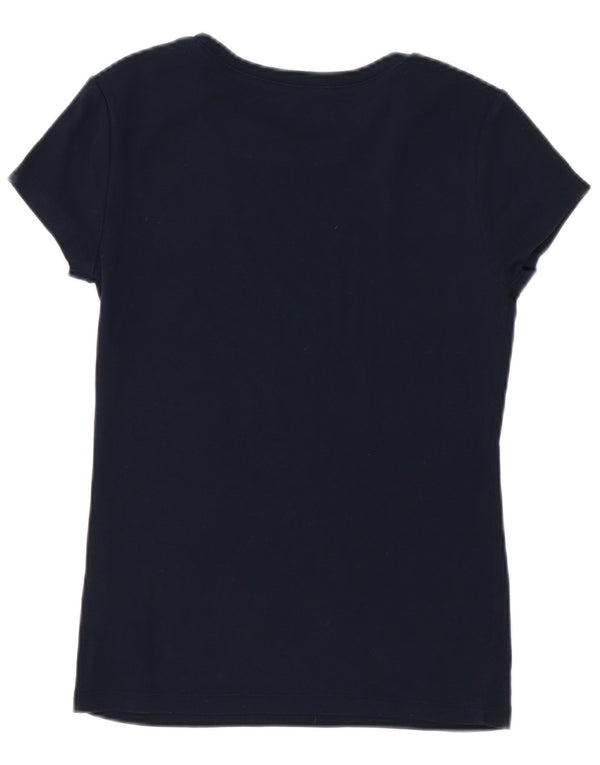 Camiseta feminina TOMMY HILFIGER UK 12 algodão azul marinho médio