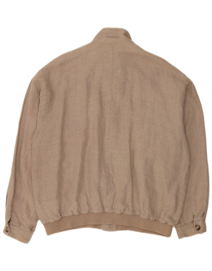 Jaqueta bomber masculina Rosner EU 52 XL linho bege