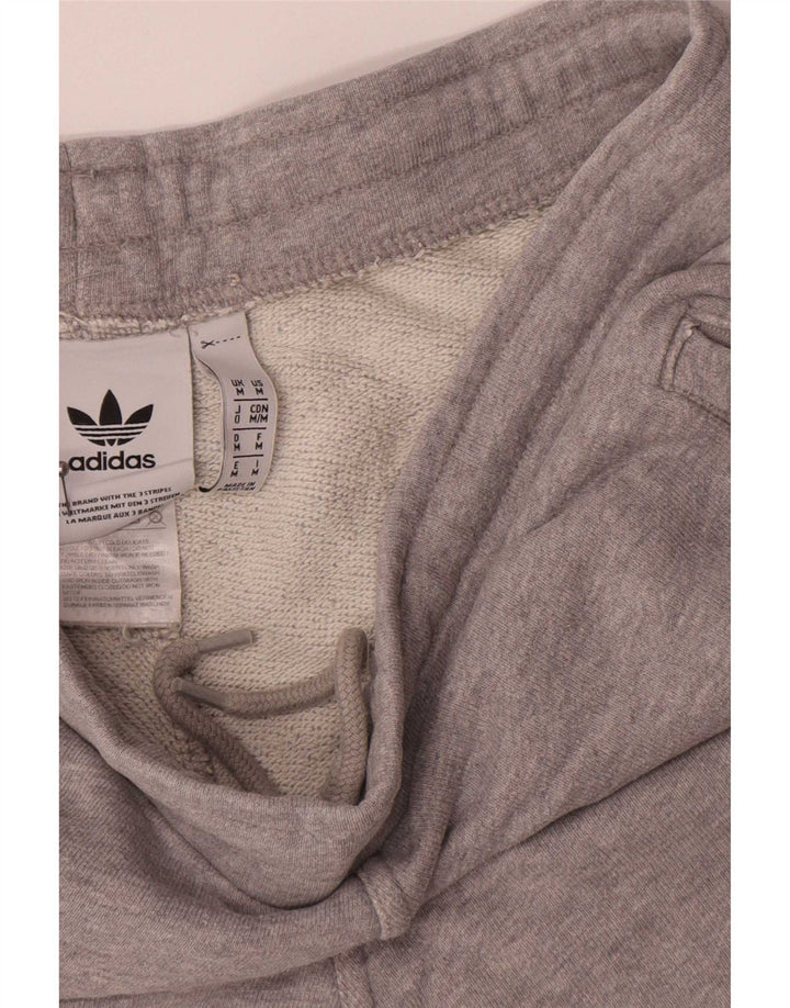 Shorts esportivos masculinos Adidas algodão cinza médio