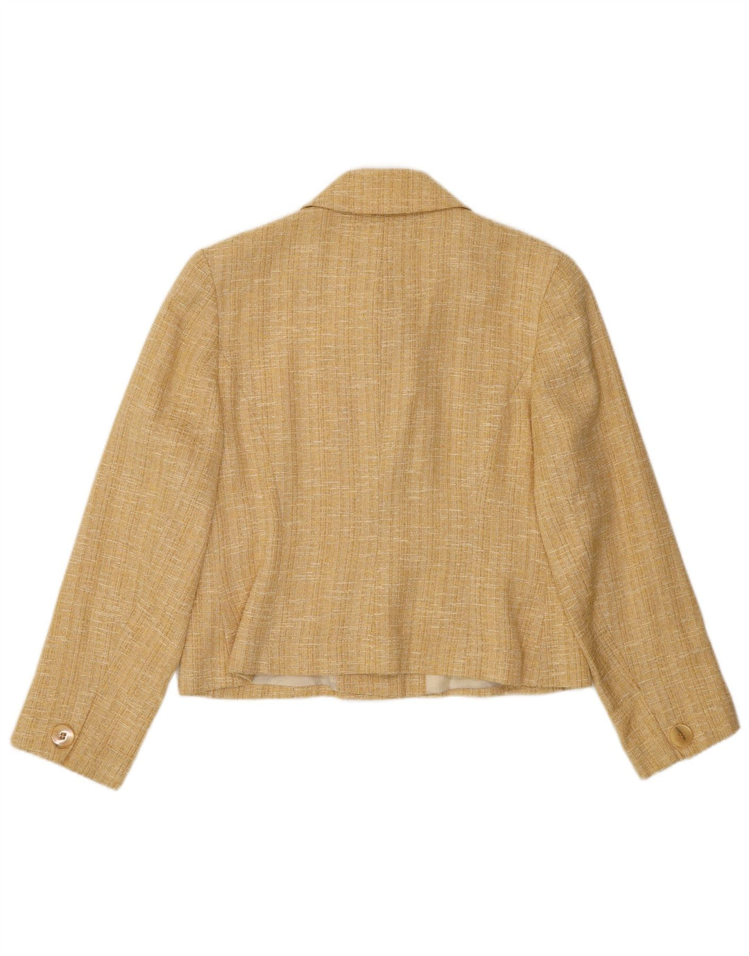 Jaqueta blazer feminina WALLIS Petite Crop 4 botões Reino Unido 12 médio bege