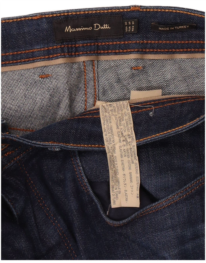 MASSIMO DUTTI Mens Jeans Slim EU 38 Pequeno W30 L34 Azul Marinho Algodão