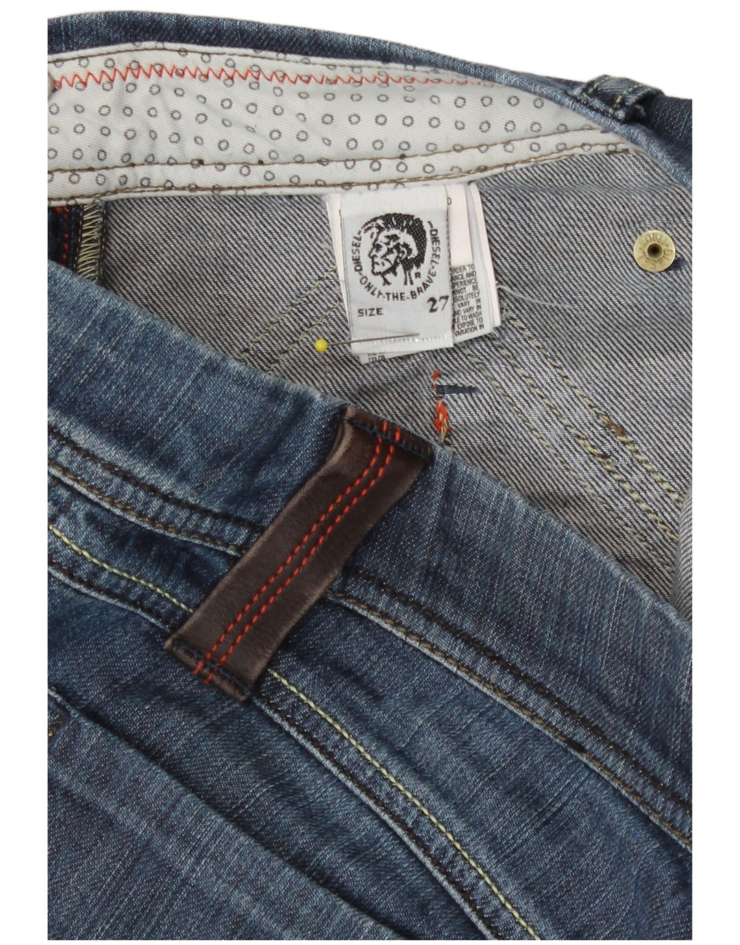 Jeans Slim Feminino Diesel W27 L31 Azul Algodão