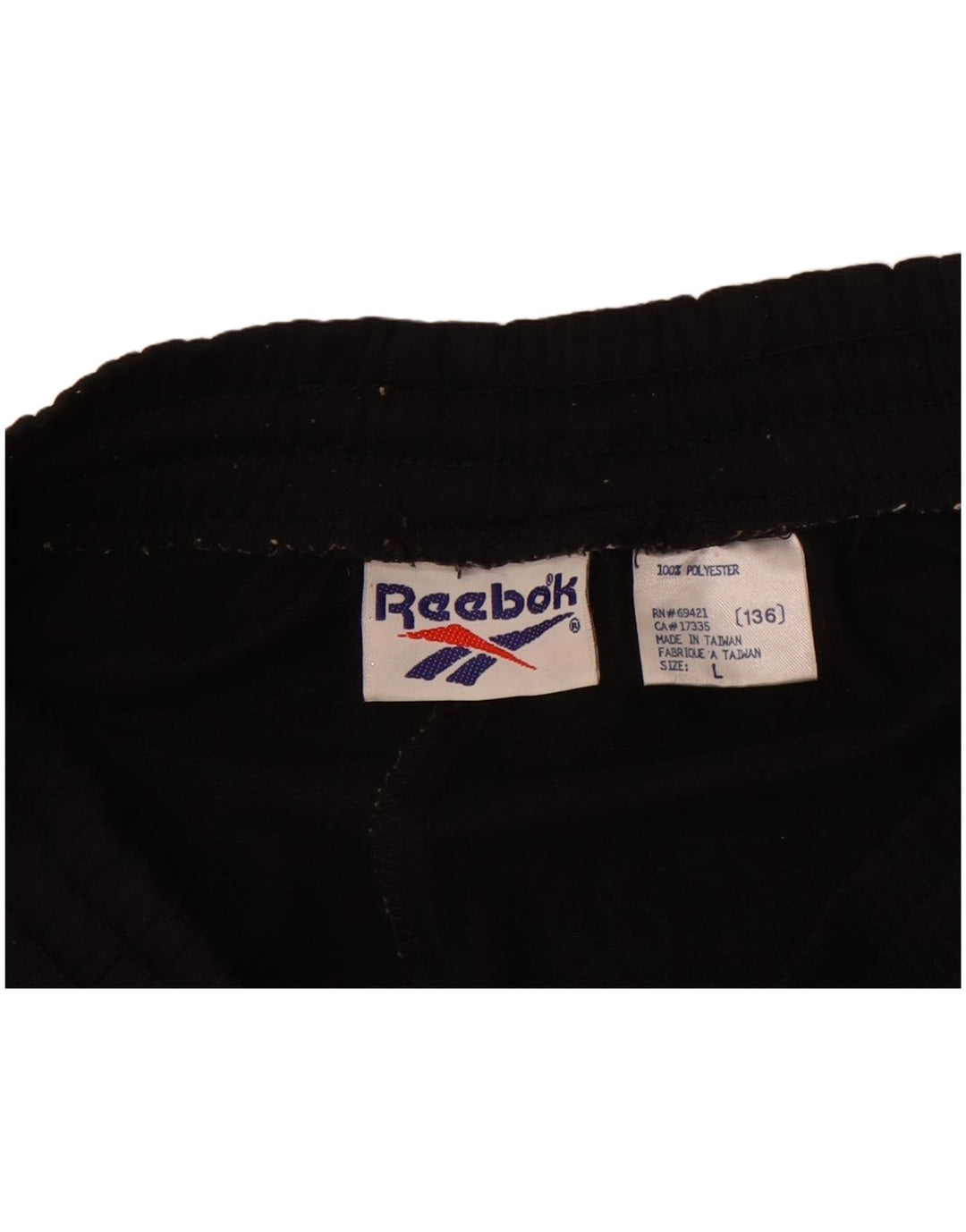Calça de treino masculina Reebok grande poliéster preto