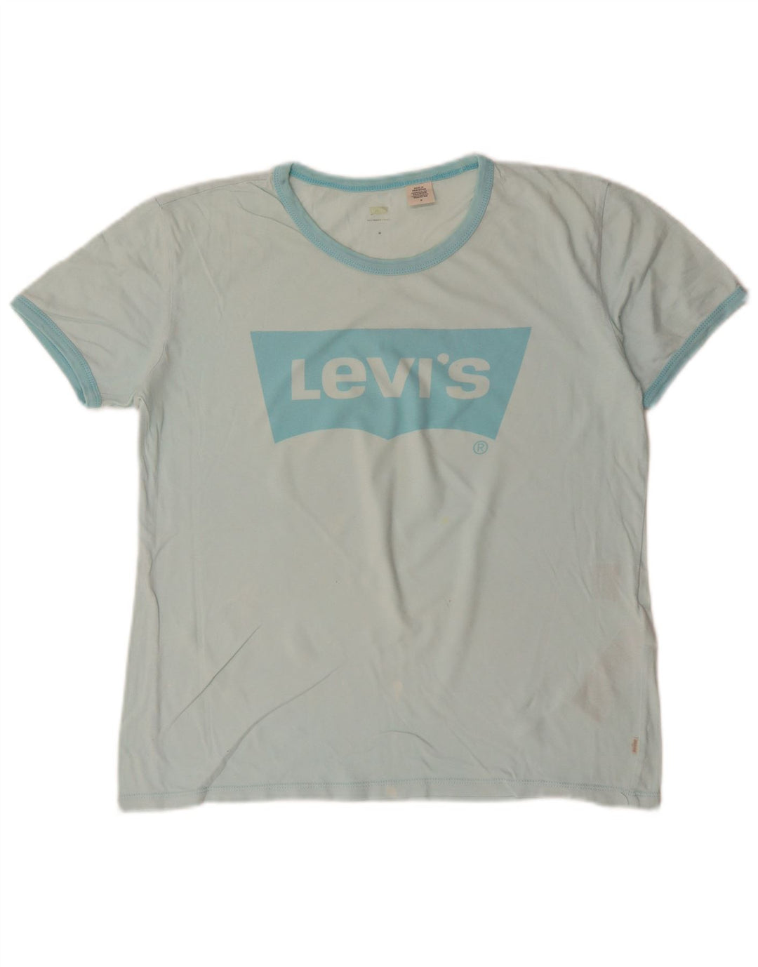 Camiseta feminina gráfica LEVI'S UK 14 algodão turquesa médio