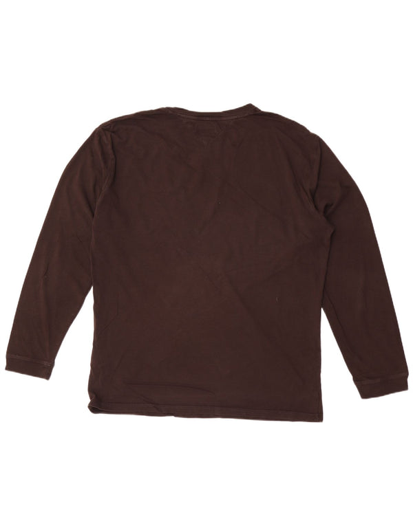 Tommy Hilfiger Mens Top Manga Longa Grande Marrom