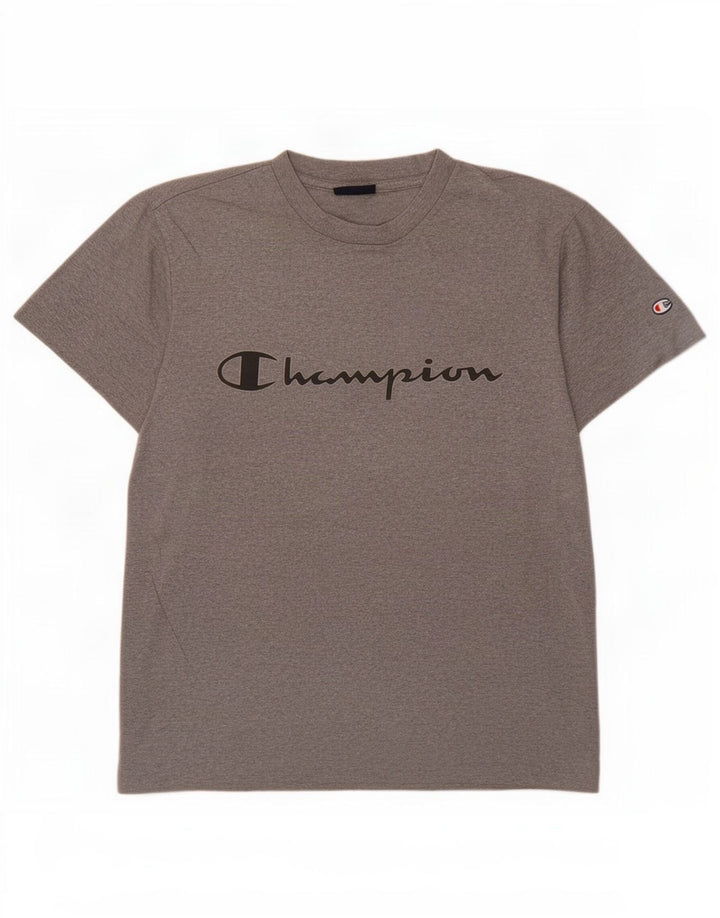 Camiseta masculina gráfica Champion pequeno algodão cinza