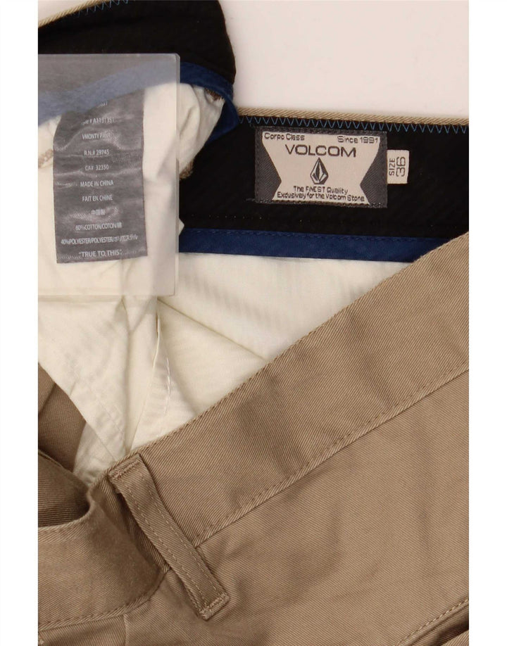 Calça Chino Slim Masculina Volcom W36 L34 Algodão Bege