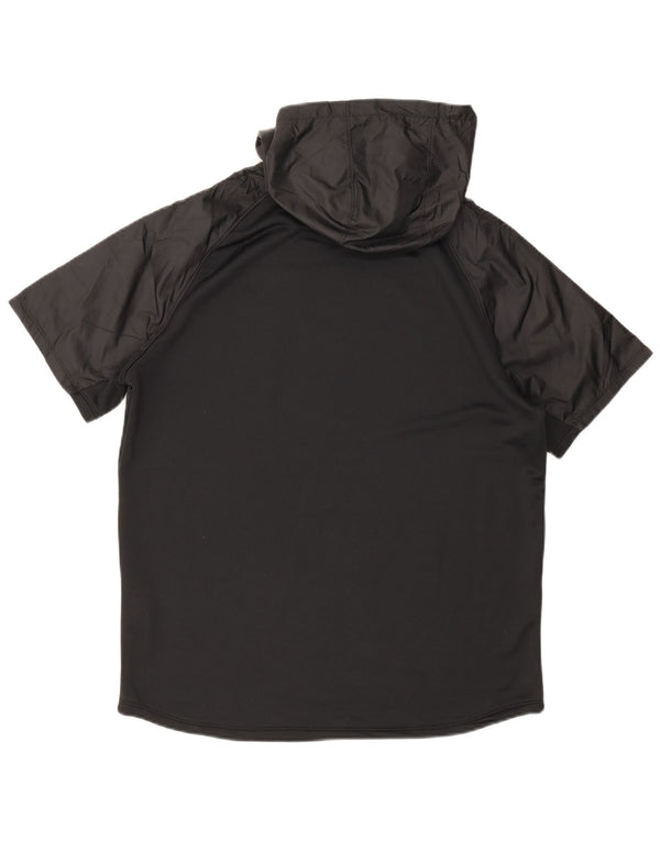 Camiseta masculina Under Armour com capuz gráfico grande bloco colorido preto