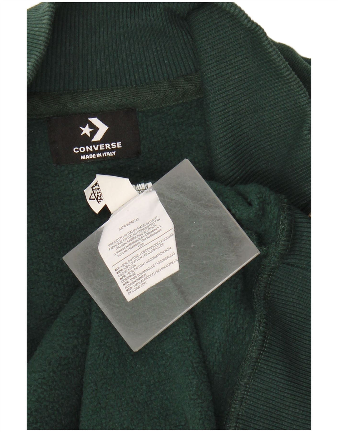 Converse Mens Tracksuit Top Jacket Médio Algodão Verde