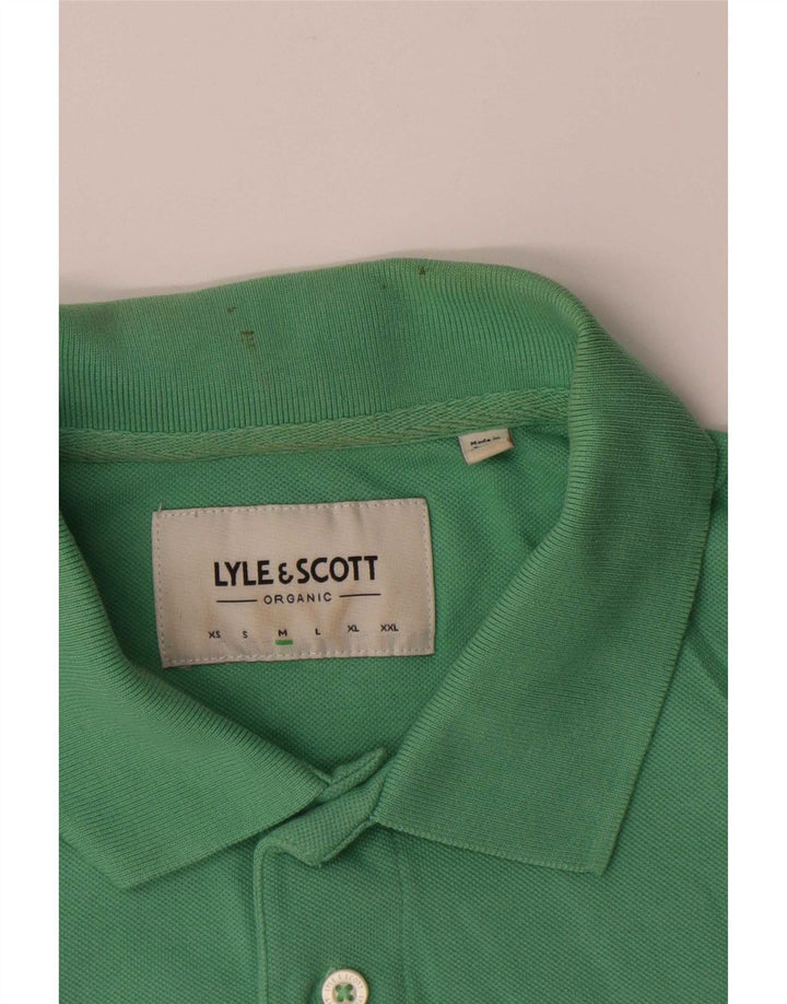 Camisa polo masculina Lyle & Scott de algodão verde médio