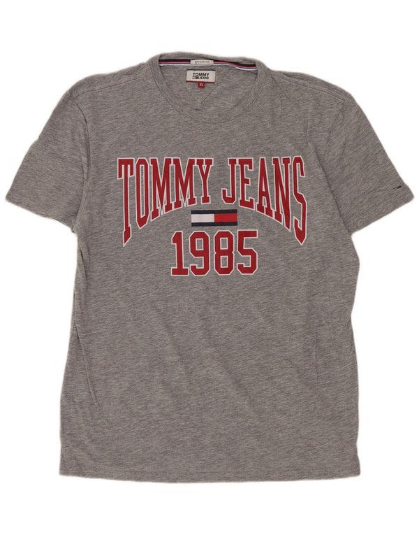 Tommy Hilfiger Camiseta masculina regular fit gráfica Top XL cinza manchado