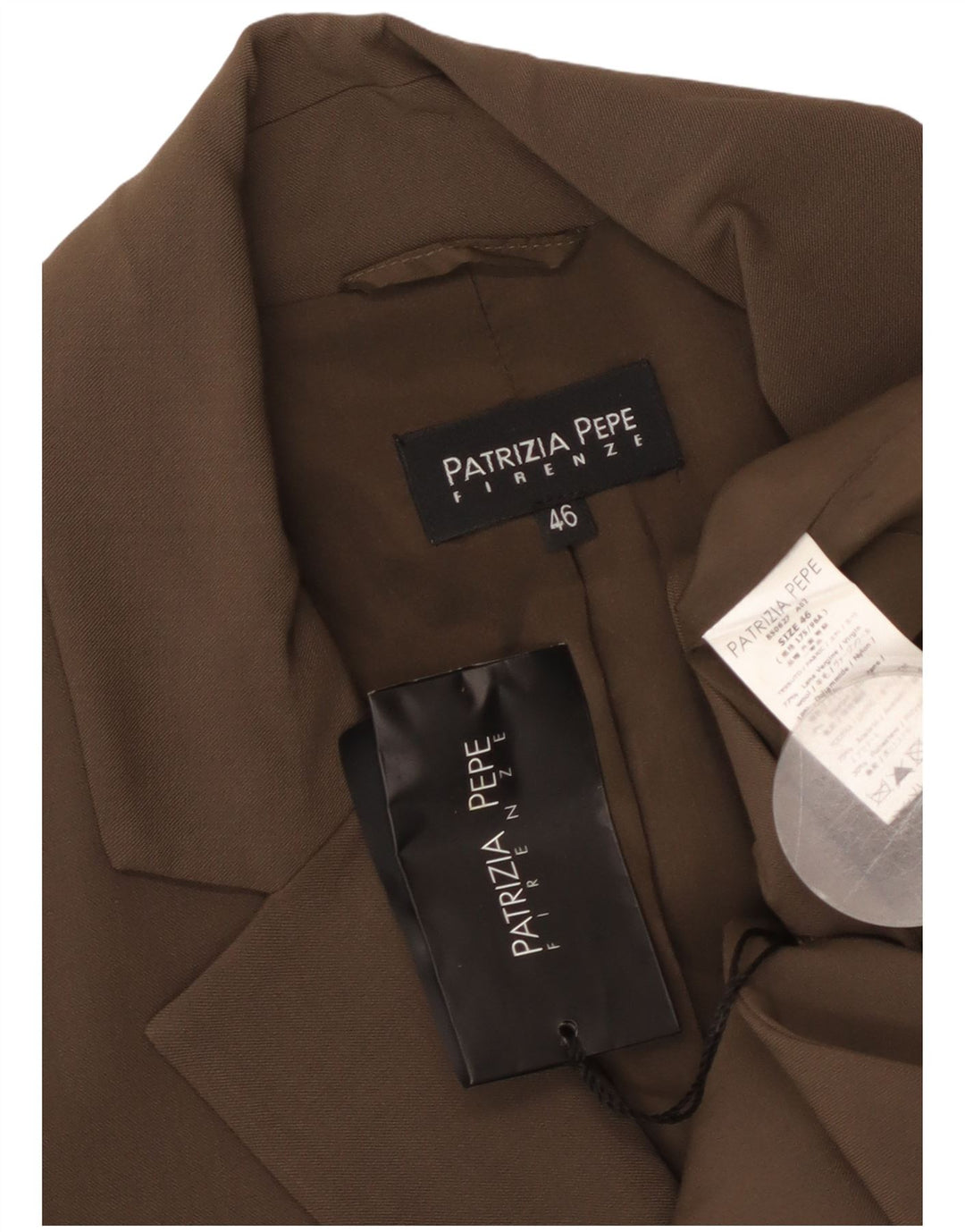 PATRIZIA PEPE Jaqueta blazer feminina de 2 botões IT 46 grande lã virgem marrom